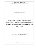 Sở hữu tập trung, cổ đông nước ngoài ,chất lượng kiểm toán và đồng bộ giá chứng khoánbằng chứng tại việt nam