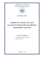 Nghiên cứu hành vi du lịch của khách nội địa đến đảo bình ba thành phố cam ranh