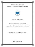 Nâng cao năng lực cạnh tranh cụm ngành công nghệ thông tin việt nam