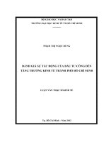 ĐÁNH GIÁ SỰ TÁC ĐỘNG ĐẦU TƯ CÔNG ĐẾN TĂNG TRƯỞNG KINH TẾ TPHCM.PDF