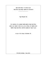 Tác động của định thời điểm thị trường đến cấu trúc vốn của các công ty niêm yết trên TTCK việt nam