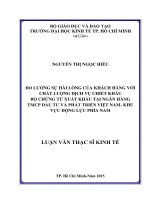 Đo lường sự hài lòng khách hàng với chất lượng dịch vụ chiết khấu bộ chứng từ xuất khẩu tại ngân hàng TMCP Đầu tư và Phát triển Việt Nam khu vực động lực phía Nam