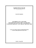 Tạo động lực làm việc cho đội ngũ giảng viên tại trường Cao đẳng Kinh tế - Kỹ thuật Thương mại