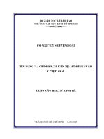 Tín dụng và chính sách tiền tệ, mô hình SV AR ở việt nam