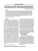 Ứng dụng ảnh viễn thám xác định vùng đê bao mùa lũ Kiên giang 2012