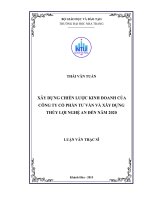 Xây dựng chiến lược kinh doanh của công ty cổ phần tư vấn và xây dựng thủy lợi nghệ an đến năm 2020