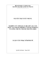 Nghiên cứu mối quan hệ của sự cân nhắc sản phẩm (product involvement) và lòng trung thành thương hiệu