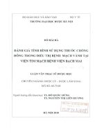 Đánh giá tình hình sử dụng thuốc chống đông trong điều trị bệnh mạch vành tại viện tim mạch, bệnh viện bạch mai