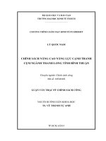 Chính sách nâng cao năng lực cạnh tranh cụm ngành thanh long tỉnh bình thuận