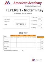 FLYERS 1- MIDTERM ODI-  ANSWER KEY