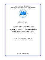 Nghiên cứu việc tiếp cận dịch vụ internet của hộ gia đình đồng bằng sông cửu long