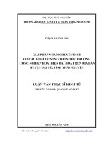 Giải pháp nhằm chuyển dịch cơ cấu kinh tế nông thôn theo hướng công nghiệp hóa, hiện đại hóa trên địa bàn huyện Đại Từ, tỉnh Thái Nguyên