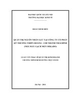 Quản trị nguồn nhân lực tại Công ty cổ phần kỹ thương Thiên Hoàng-Chi nhánh Thái Bình (Nhà máy gạch men MIKADO)