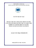 Mối quan hệ giữa công bằng trong tổ chức và sự hài lòng đối với công việc của nhân viên