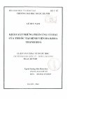 Khảo sát những phản ứng có hại của thuốc tại bệnh viện đa khoa thanh hóa