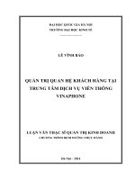 Quản trị quan hệ khách hàng tại trung tâm dịch vụ viễn thông Vinaphone