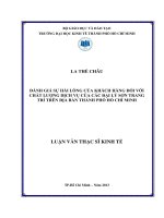 Đánh giá sự hài lòng của khách hàng đối với chất lượng dịch vụ của các đại lý sơn trang trí trên địa bàn thành phố hồ chí minh