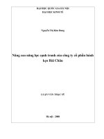 Nâng cao năng lực cạnh tranh của công ty cổ phần bánh kẹo Hải Châu