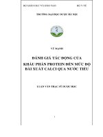 Đánh giá tác động của khẩu phần protein đến mức độ bài xuất calci qua nước tiểu