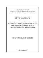 Quản trị doanh nghiệp tác động đến chi phí vốn, bằng chứng tại các công ty niêm yết trên thị trường chứng khoáng việt nam