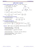 Công thức bổ trợ tính toán hình học 11  12