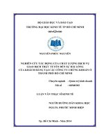 Nghiên cứu tác động của chất lượng dịch vụ giao dịch trực tuyến đến sự hài lòng của khách hàng tại các công ty chứng khoán ở TPHCM