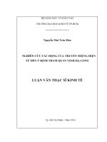 Nghiên cứu tác động của truyền miệng điện tử đến ý định tham quan vịnh hạ long