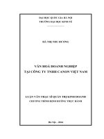 Văn hoá doanh nghiệp tại Công ty TNHH Canon Việt Nam