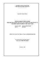 Kinh nghiệm thâm nhập thị trường quốc tế của các công ty Nhật Bản và bài học kinh nghiệm cho Việt Nam