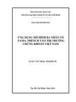 Ứng dụng mô hình ba nhân tố fama và french vào thị trường chứng khoán việt nam