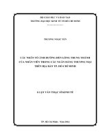 Các nhân tố ảnh hưởng đến lòng trung thành của nhân viên trong các ngân hàng thương mại trên địa bàn thành phố hồ chí minh