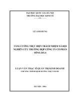 Tăng cường thực hiện trách nhiệm xã hội nghiên cứu trường hợp Công ty cổ phần Sông Đà 6