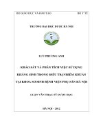 Khảo sát và phân tích việc sử dụng kháng sinh trong điều trị nhiễm khuẩn tại khoa sơ sinh, bệnh viện phụ sản hà nội