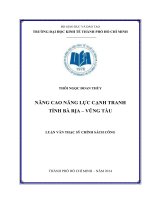 Nâng cao năng lực cạnh tranh tỉnh bà rịa, vũng tàu