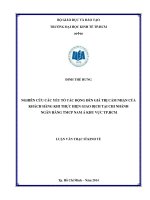 Nghiên cứu các yếu tố tác động đến giá trị cảm nhận của khách hàng khi thực hiện giao dịch tại chi nhánh ngân hàng TMCP nam á khu vực TP  hồ chí minh
