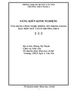 SKKN ỨNG DỤNG CÔNG NGHỆ THÔNG TIN TRONG GIẢNG DẠY MÔN NGỮ VĂN Ở TRƯỜNG THCS