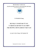 Độ nhạy cảm rủi ro tỷ giá và định giá rủi ro tỷ giá trên thị trường chứng khoán việt nam