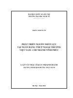 Phát triển nguồn nhân lực tại Ngân hàng TMCP Ngoại thương Việt Nam – Chi nhánh Vĩnh Phúc