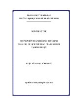 Những nhân tố ảnh hưởng tới ý định tham gia du lịch thể thao của du khách tại bình thuận