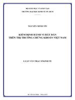 Kiểm định hành vi bầy đàn trên thị trường chứng khóan việt nam