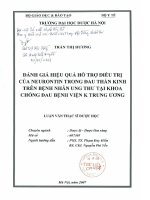 Đánh giá hiệu quả hỗ trợ điều trị của neurontin trong đau thần kinh trên bệnh nhân ung thư tại khoa chống đau bệnh viện k trung ương  (từ tháng 11 2006 đến tháng 5 2007 )