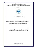 Phản ứng của giá cổ phiếu đối với các công bố chia cổ tức tiền mặt