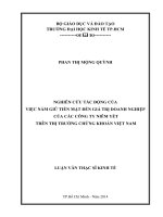 Nghiên cứu tác động của việc nắm giữ tiền mặt đến giá trị doanh nghiệp của các công ty niêm yết trên TTCK việt nam