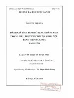 Đánh giá tình hình sử dụng kháng sinh trong điều trị viêm phổi tại khoa nội 1, bệnh viện đa khoa xanh pôn