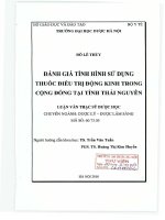 Đánh giá tình hình sử dụng thuốc điều trị động kinh trong cộng đồng tại tỉnh thái nguyên