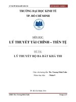 Tiểu luận môn lý thuyết tài chính tiền tệ lý thuyết bộ ba bất khả thi