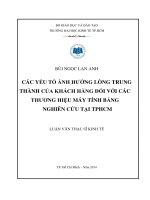Các yếu tố ảnh hưởng đến lòng trung thành của khách hàng đối với các thương hiệu máy tính bảng nghiên cứu tại thành phố hồ chí minh