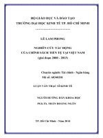 Nghiên cứu tác động của chính sách tiền tệ tại việt nam (giai đoạn 2000 đến 2013)
