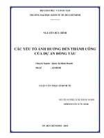 Các yếu tố ảnh hưởng đến thành công của dự án đóng tàu