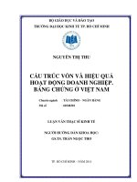 Cấu trúc vốn và hiệu quả hoạt động doanh nghiệp bằng chứng ở việt nam